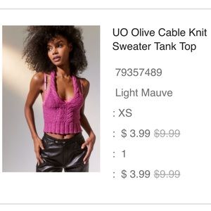 UO Cable Knit Sweater Tank Top